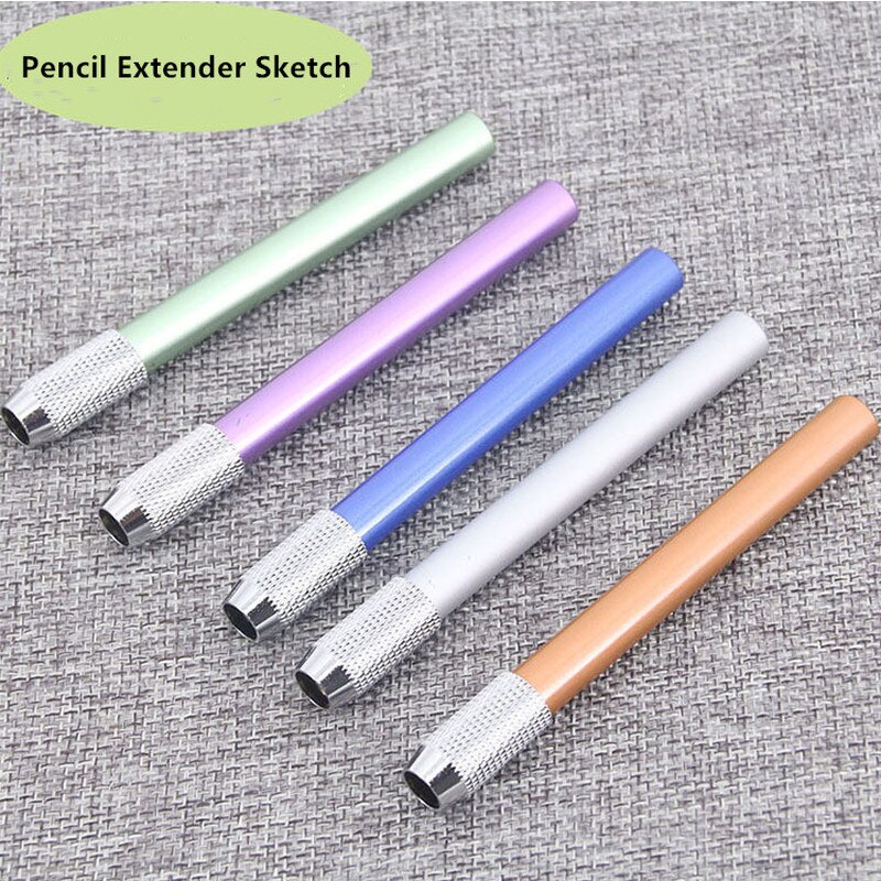 1PC 11*0.8cm Metal Adjustable Pencil Extender Sketch Pen Extender Rotary Detachable Art Student Writing Tools School Stationery