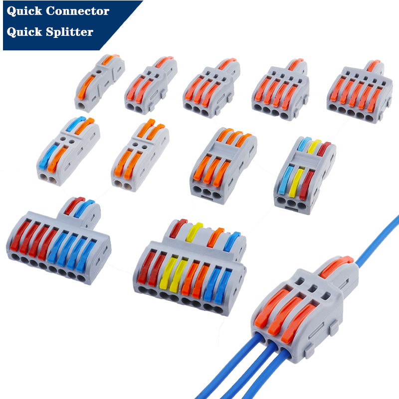 1 in multiple out Quick Wiring Connector Universal Splitter wiring cable Push-in Can Combined Butt Home Terminal Block SPL 222