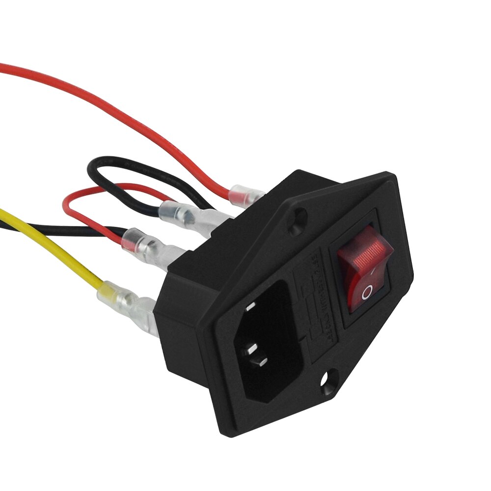 3D Printer Parts 220V/110V 6A Power Supply Switch Male Socket with Fuse for DIY Accessories: Rocker with line