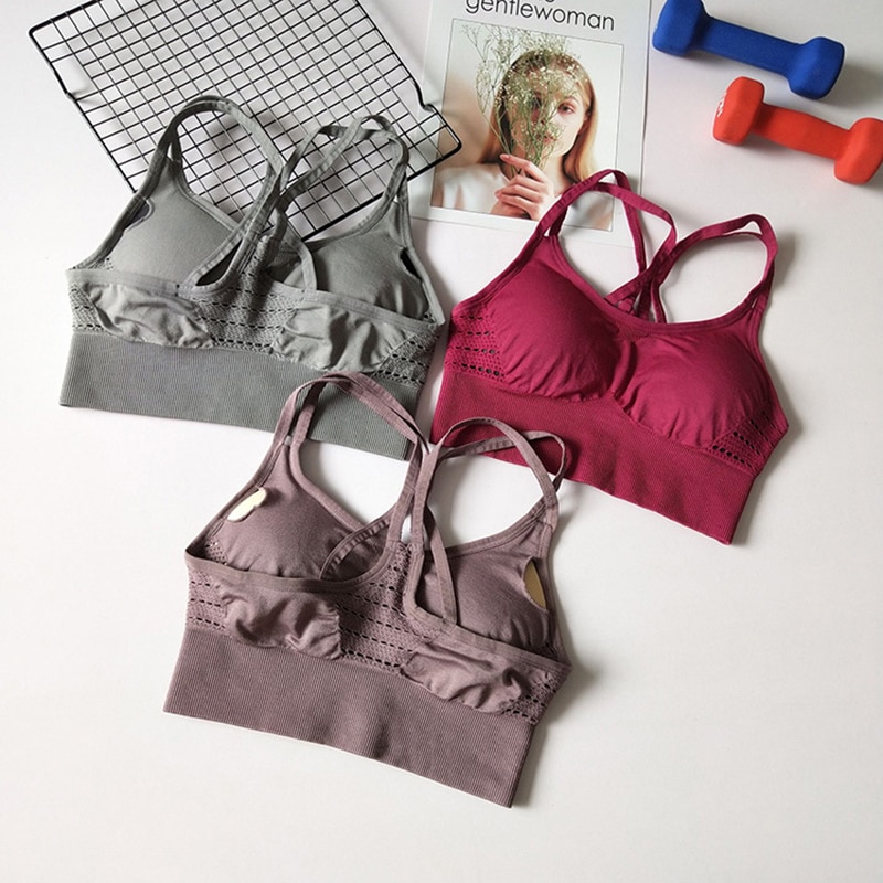 Energie Nahtlose Sport-Bh Laufen zurück Kreuz Riemchen Yoga Bh Mit Abnehmbaren Pads Büstenhalter Sport Frau Fitness oben aktiv