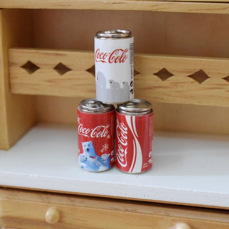 6PCS Mini Coke Miniature Dollhouse Doll Food Drinks Beverage Play Food Toy for 1/6 BJD