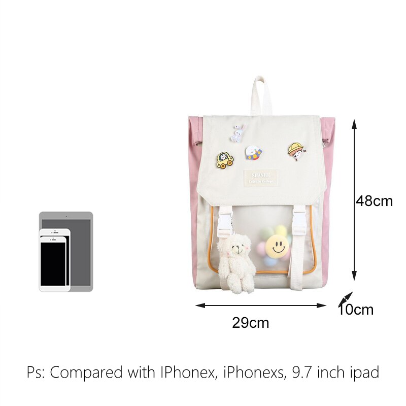 Transparante Rugzak Vrouw Laptop Tas 15.6 Inch Leuke Kawaii Japanse Stijl Rugzakken Voor Tienermeisjes School Ita Tas Vrouwen H220