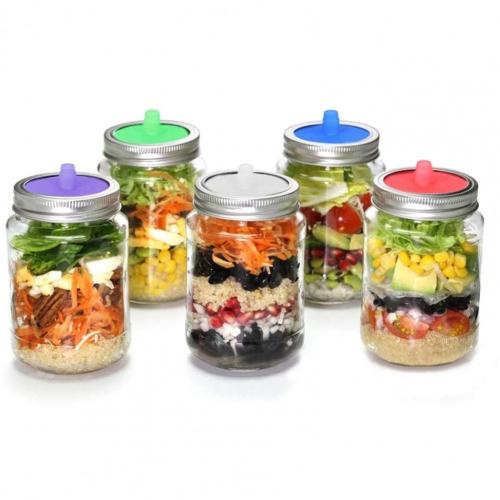 5Pcs Silicone Waterless Fermenting Airlock Lids Covers for Wide Mouth Mason Jar: 5Pcs Lids
