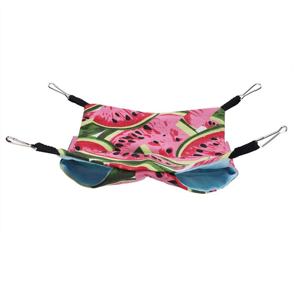 Newly Pet Hammocks Hanging Bed Nest Double Layer Canvas Hammock Hamsters Chinchillas Ferrets Hammock: watermelon 20cmx20cm