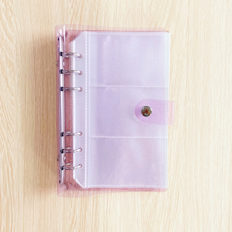 A5 A6 Binder Photocards Collect Book Postcards Organizer Journal Notebook With 10PCS Sleeves School Stationery: A6purple with 10pcs