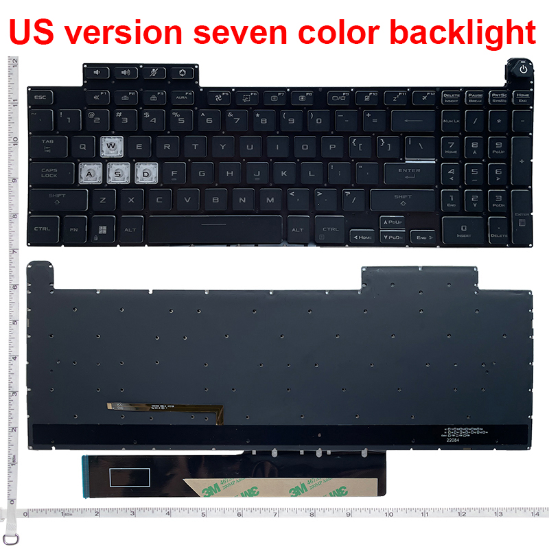 Yhdysvaltain taustavalaistu näppäimistö asus tuf gaming  f15 fx507zr fa507 fa507r fx707 fx517 ga507 -vaihtonäppäimistöille 6913 us 00 v210846 ds 1