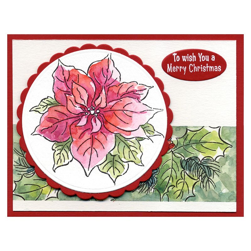 Blooming Poinsettia Season Moment Transparent Clear Stamps Seals Stamp for DIY Scrapbooking Paper Crafts Cards Making