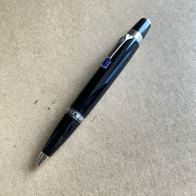 Bolígrafo MB bohemio para escritura de negocios, bolígrafos estilográficos de resina negra con Clip de cristal, suministros de oficina: Blanco