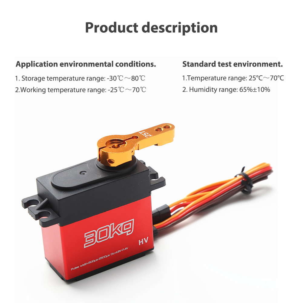 RC Servo 30kg Waterproof Arm Servos 360 Degree Large Torque Digital Servo Digital Servo Stainless Steel Gear Servo Waterproof
