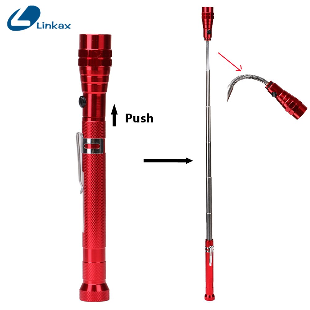 Portable Flexible Flashlight Telescopic 360 Degree 3 LED Outdoor Torch Magnetic Pick Up Tool Lamp Light
