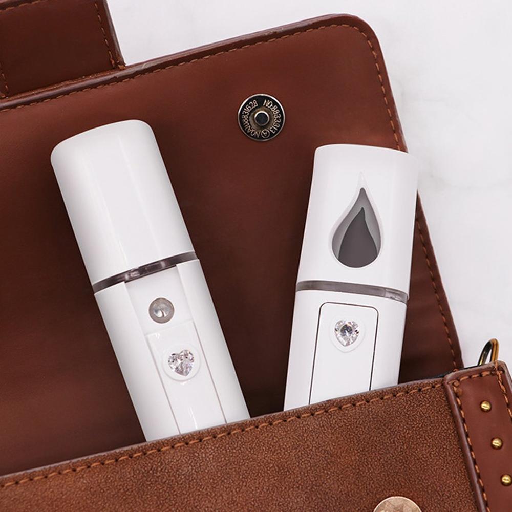 Portable Small Humidifier USB Rechargable Handheld Water Meter Charging Mini Steamed Face Humidifier With/Without Mirror