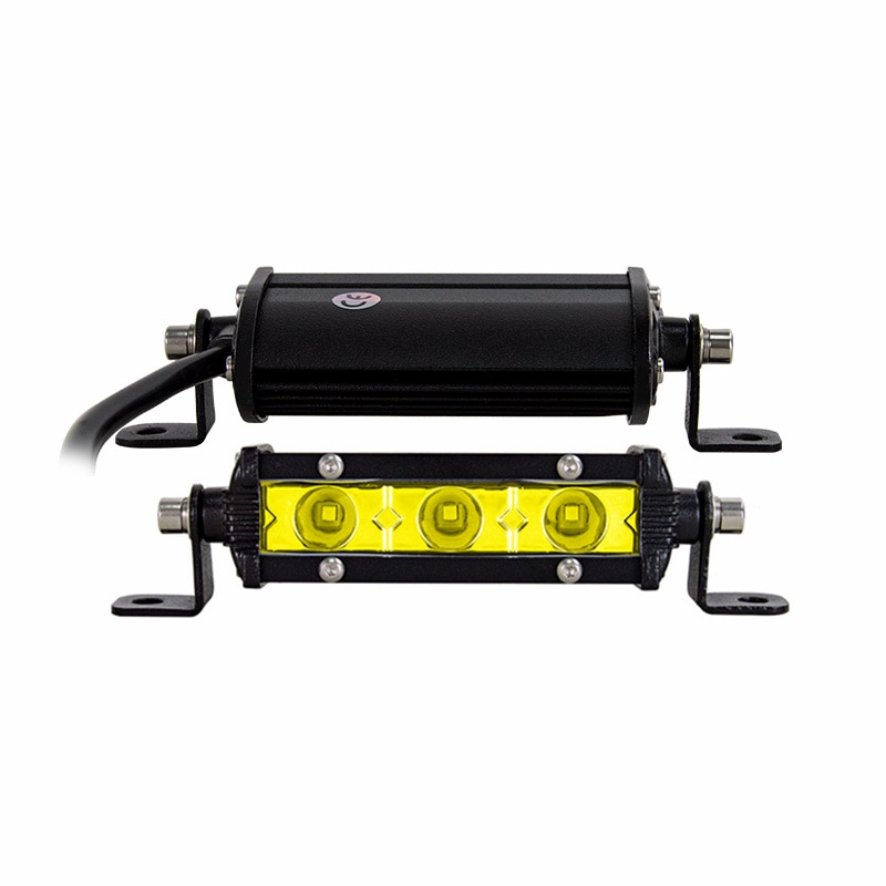 Yellow 4inch Slim LED Bar Offroad Single Row Mini Driving Light Bar For 4x4 Niva Lada Auto 4WD Extra Fog Lamp 12V 24V Spotlights