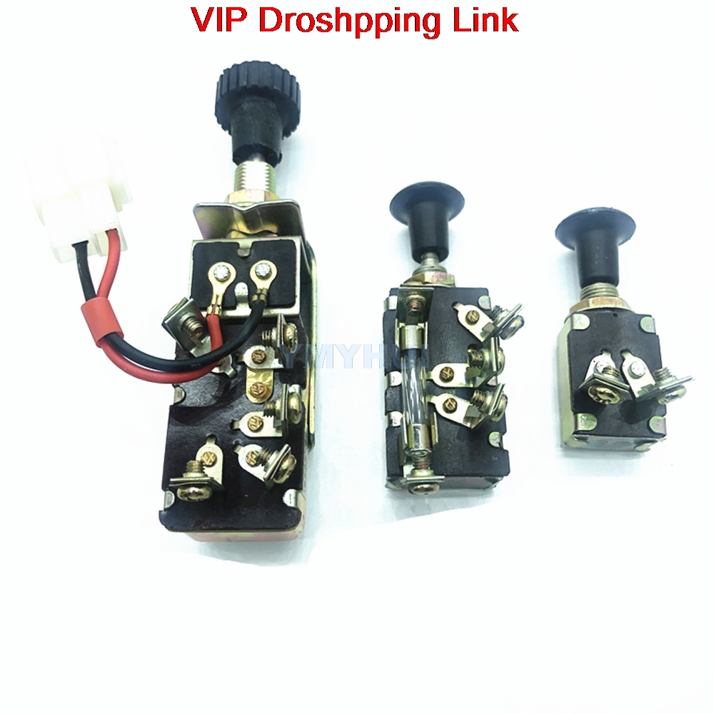 Agricultural tractor headlight switch single gear dual gear hand push pull switch truck modified horn wiper switch accessories