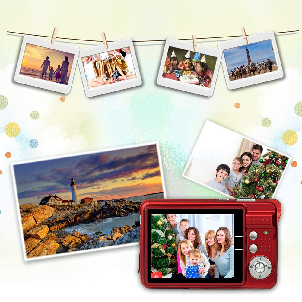 2.7 inch TFT LCD 18MP Digital Camera 8x Zoom Photo Video Camcorder (Red)