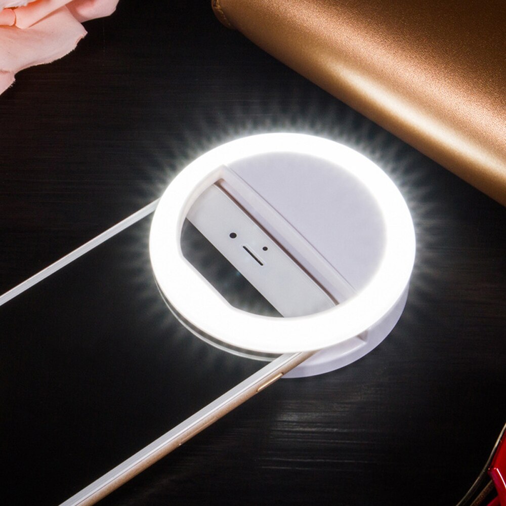 Lâmpada de selfie universal para celulares, lente para telefones, anel flash portátil, 36 leds, luz de anel luminoso para iphone 8 7 6 plus