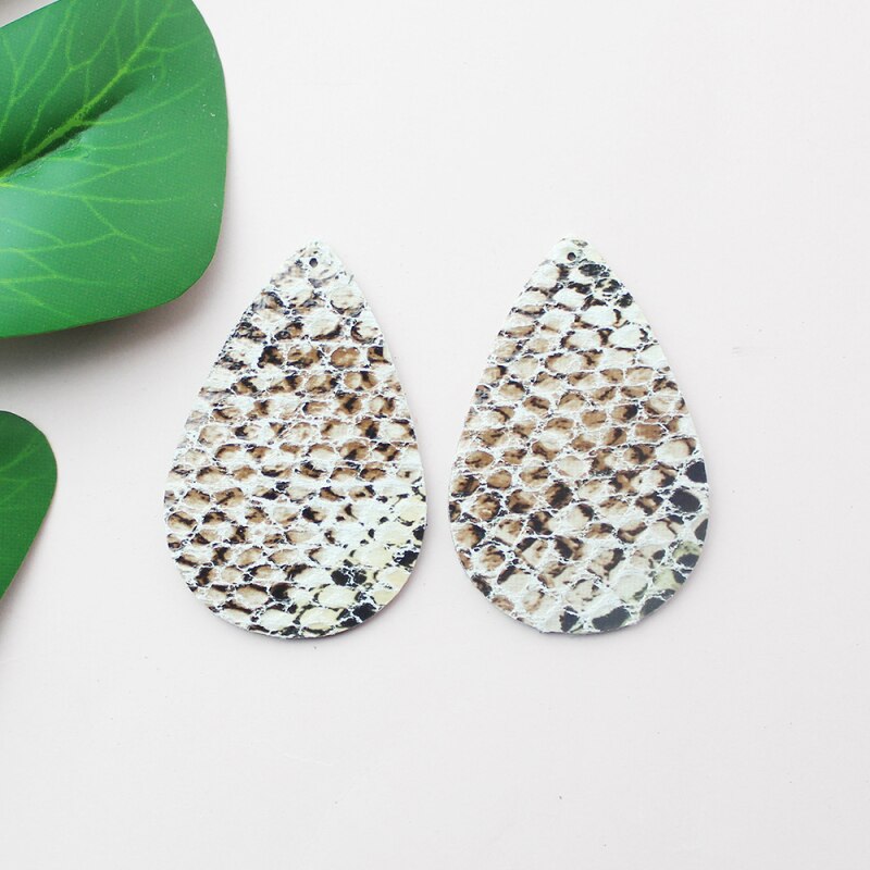 10 pièces Vintage serpent motif PU cuir boucle d'oreille feuille matériaux bijoux à bricoler soi-même faisant des accessoires fournitures: 9
