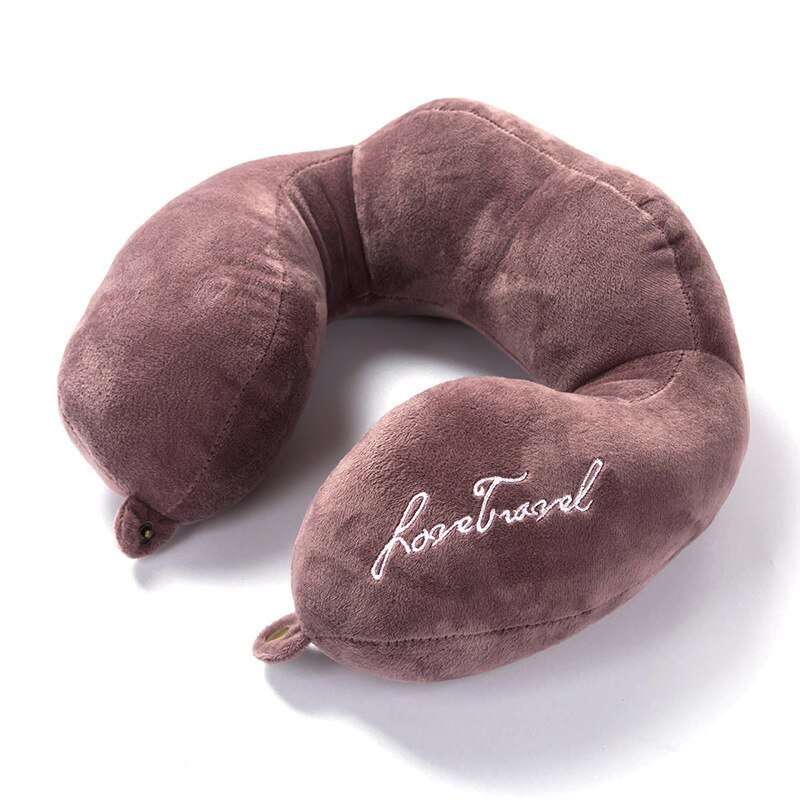 1pc memory foam pad u-formet reise nakkepute fly bil reise sove myk bomull nakkepute bil pute: A005