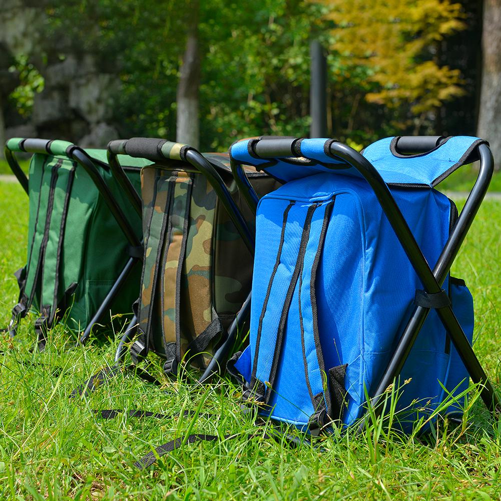 Pliant Camping pêche chaise tabouret Portable sac à dos siège sac Portable pique-nique chaise loisirs pêche tabouret multicolore en option