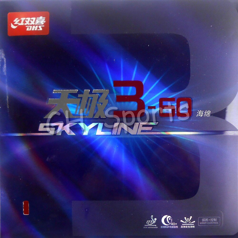 DHS Skyline 3-60 Pips-in Tafeltennis PingPong Rubber Met hoge elastische Spons voor backhand racket sport