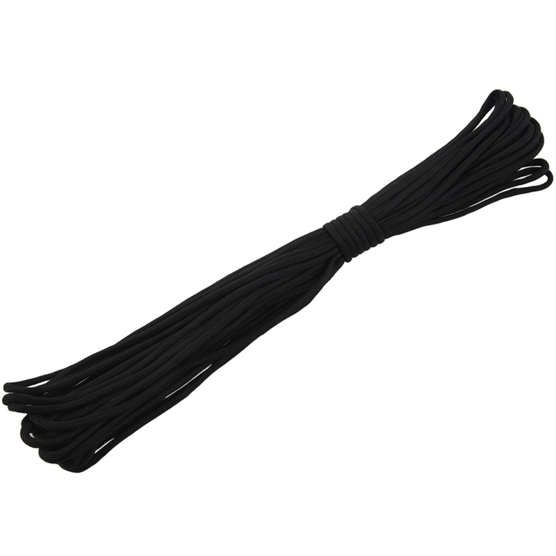 Paracorde – corde de Parachute 550, fil à 7 brins pour escalade, Camping, boucle, noir, 50 pieds