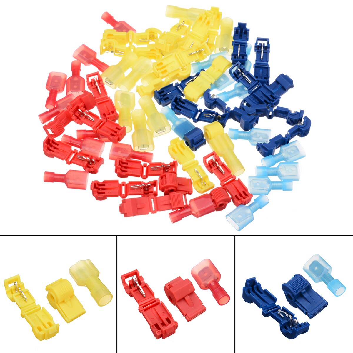 60Pcs Terminals Connectors Quick Splice Wire Connectors Scotch Lock T Tap Draad Gezamenlijke Crimp Kabel Voor Auto Home