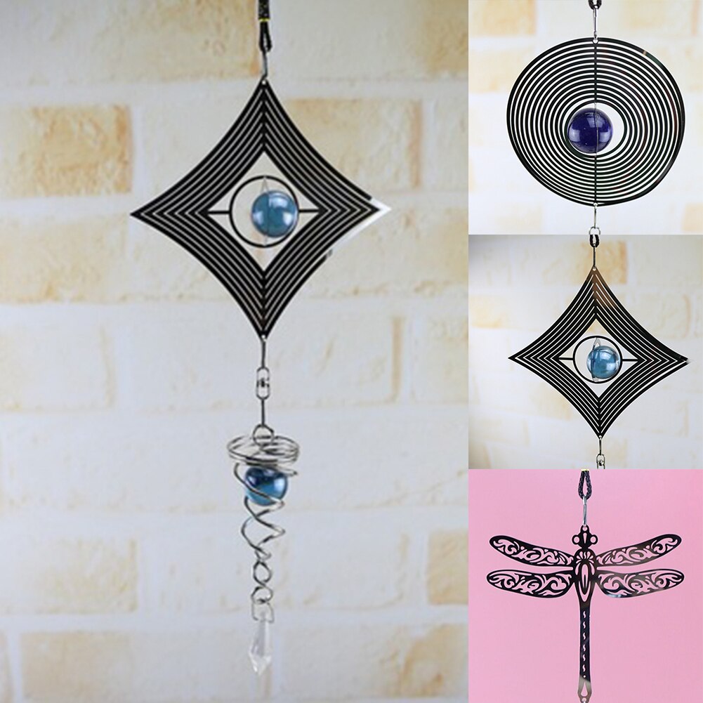 DIY obrotowy dzwonek wietrzny metalowy wiszący wiatraczek, ogród rzeźba wystrój ogrodowa podwórko dom żywy dzwonek wietrzny s