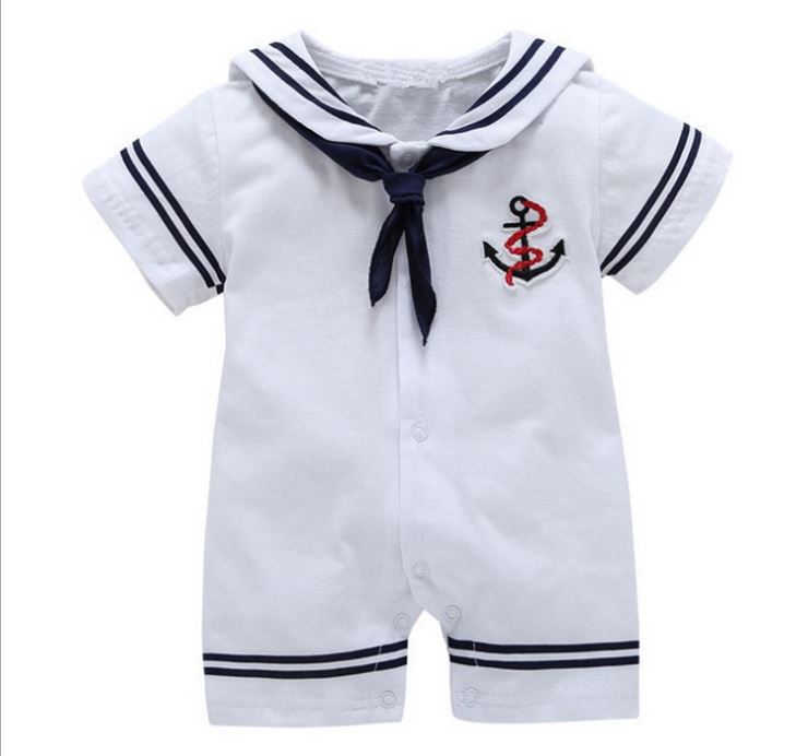 Vêtements pour -né, uniformes de marin blanc marine, barboteuse d&#39;été pour bébé, combinaison une pièce à manches courtes, vêtements pour bébé garçon et fille: 18M