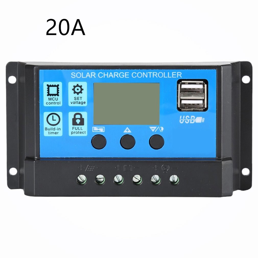 Solar System Controller Photovoltaic Street Light System Controller LCD Display Intelligent Charging Parameter Adjustable: 20A