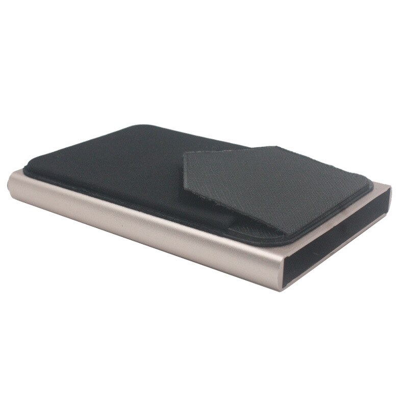 Slim Alumínio Pop-Out RFID Card Holder, Elastic Back Pouch, ID Credit Card Holder, Blocking Protect, Travel Wallet: Rosa