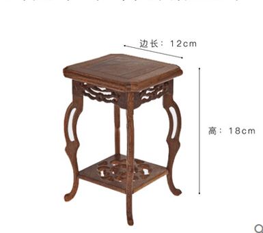 Asian Base Vase Teapot Pedestal Nature Wood Stand Oriental Traditional Decoration: 12x12x18cm