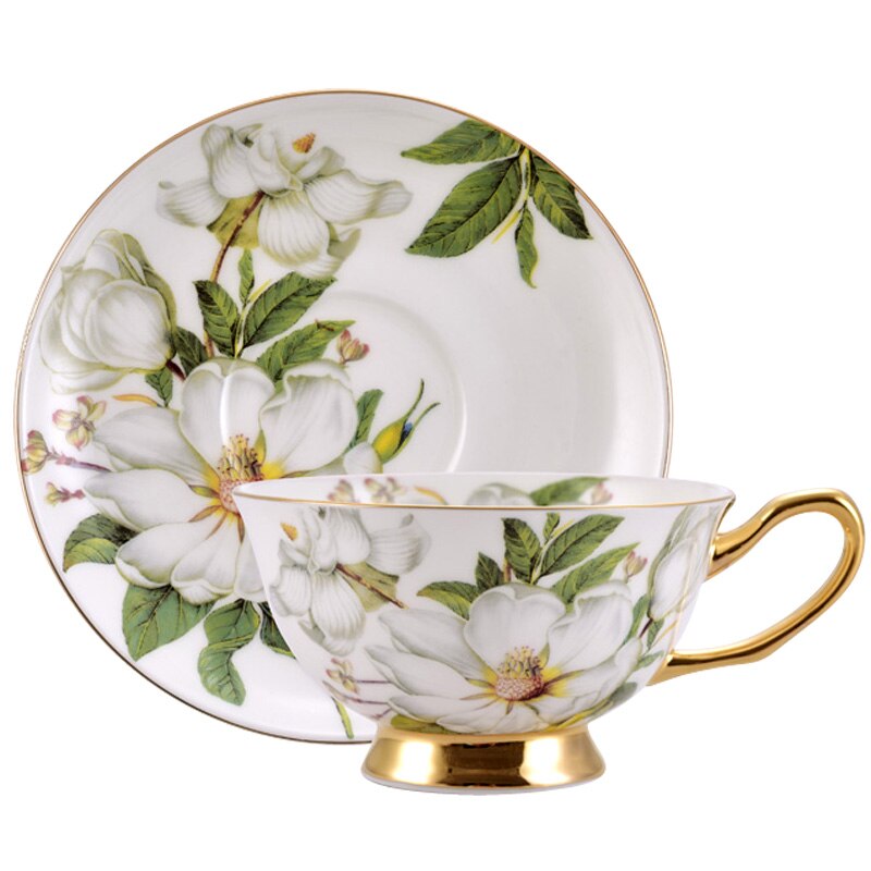 Camellia English coffee-cup set espresso cups home ceramic European afternoon-tea cup set box packaging girlfriend