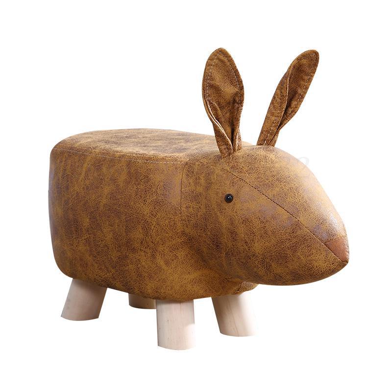 Tegneserie elefant sko skammel fodskammel massiv træ skammel hjem børn dyr sofa skammel: Bom klap 19