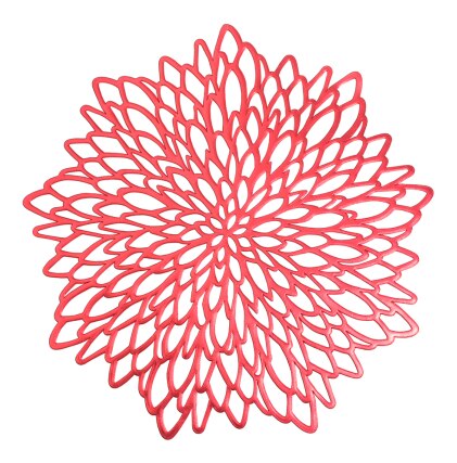 Pvc hule isoleringscoasterunderlag bordskålmåtter hjem juledekoration varmebestandig placemat til spisebord: Rød