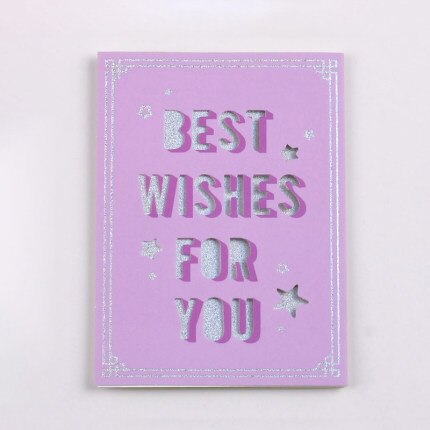 Happy Birthday Card For You Glitter Silver Thank You Card: No.07