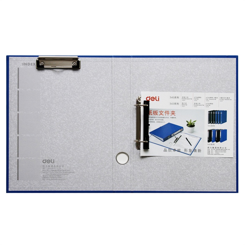 Deli A4 Board Clip + Twohole Dtype Folder Looseleaf Punch Folders