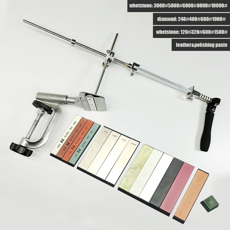 Ruixin pro RX008 Aluminium alloy Knife sharpener system knife sharpener sharpening stones kitchen tools grinding whetstone kit: 4yuan 4jin 5p pg