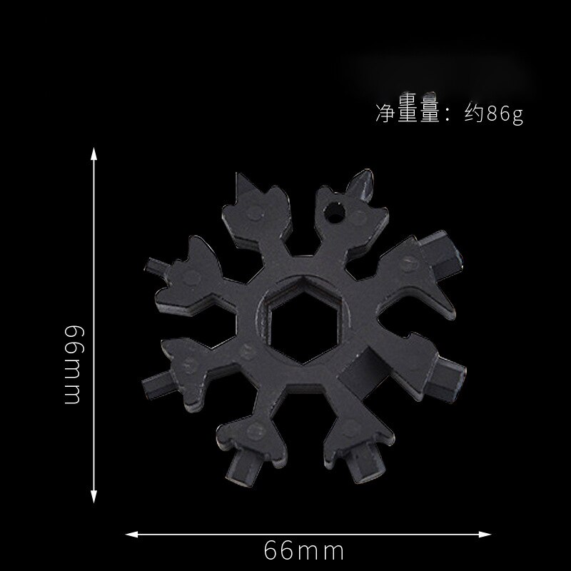 Mintiml™18-in-1 Edelstahl Schneeflocken Multi-Werkzeug bilden Schlüssel 420 Multifuction Achteckige Schlüssel Weihnachten: Schwarz