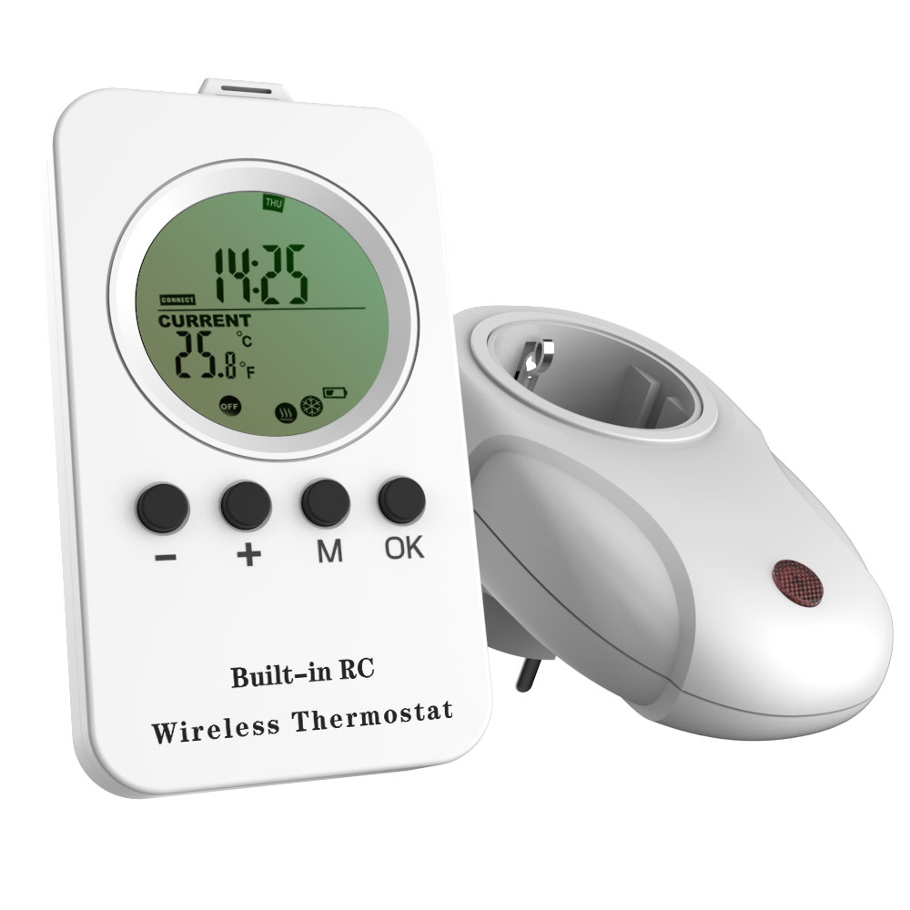 Nashone – Thermostat 220v, minuterie de prise de chauffage, télécommande sans fil LCD, refroidissement de chauffage réglable: Remote  and Socket / EU 230V