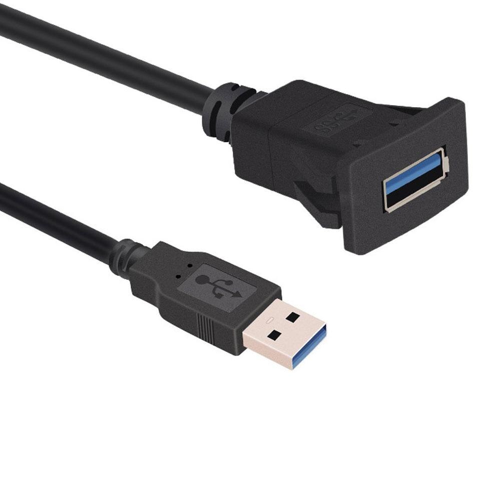 1m Car Auto Dashboard Flush Mount USB 3.0 Male to Female Panel Extension Cable Dash Panels Accessories