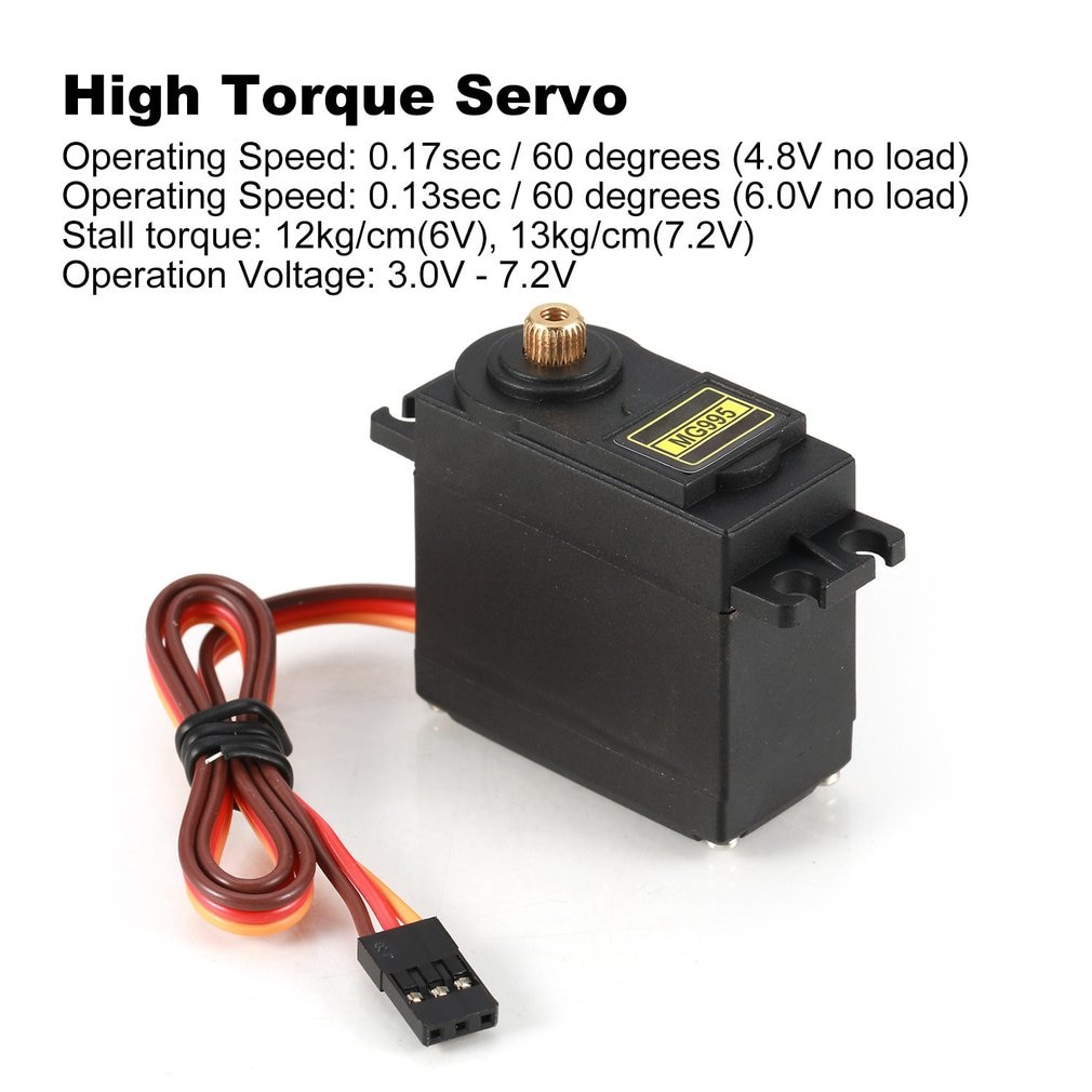 MG995 Analog Servo Metal Gear Servo 55g High Speed Torque Digital Servo Motor for RC Car Robot Helicopter(Control Angle 180)