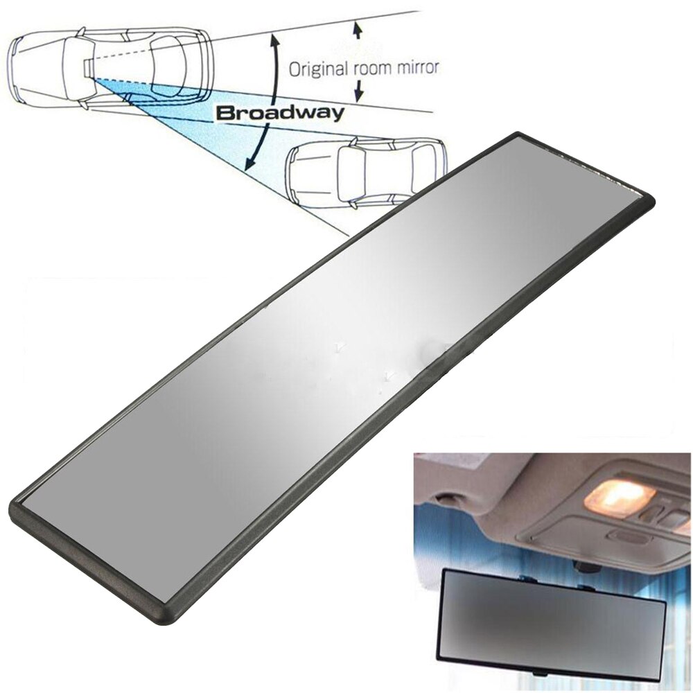 Universal Car Truck Interior Rear View Mirror Wide-angle Convex Big Vision Curved Mirror 300mm Fit For Car Truck Van Trailer