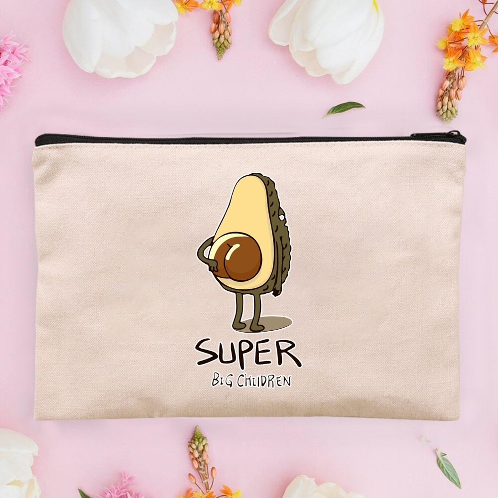 Women&#39;s Cosmetic Cases Avocado Pattern Lipstick Bag Zipper Cover Beautician Toiletry Makeup Pouch Coin Purse Pencil Case: 4Avocado014