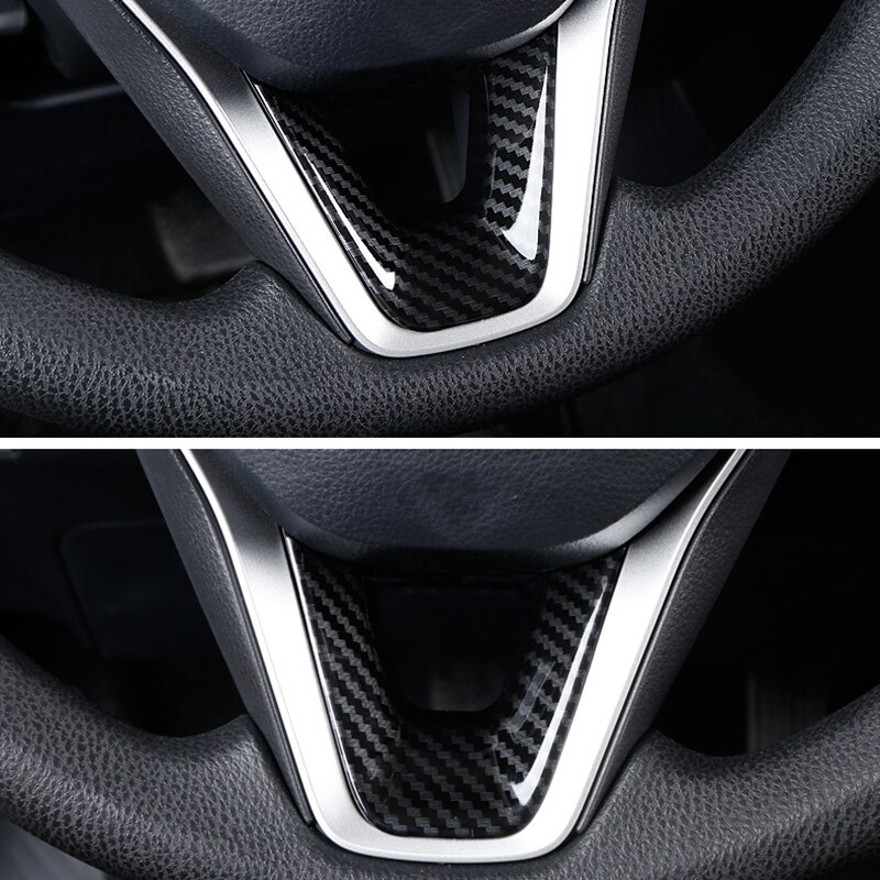 Carbon Fiber Steering Wheel Button Cover Trim Frame Sticker Car Interior Accessories for Toyota Corolla Hatchback