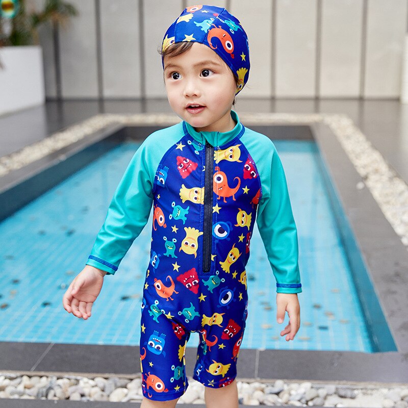 Swimable Baby Boy Muta Bambini Costumi Da Bagno Per I Ragazzi di Nuoto Surf Costume Da Bagno Per Bambini Ragazzo Beahwear di Modo Del Pagliaccetto + Cap Costumi Da Bagno