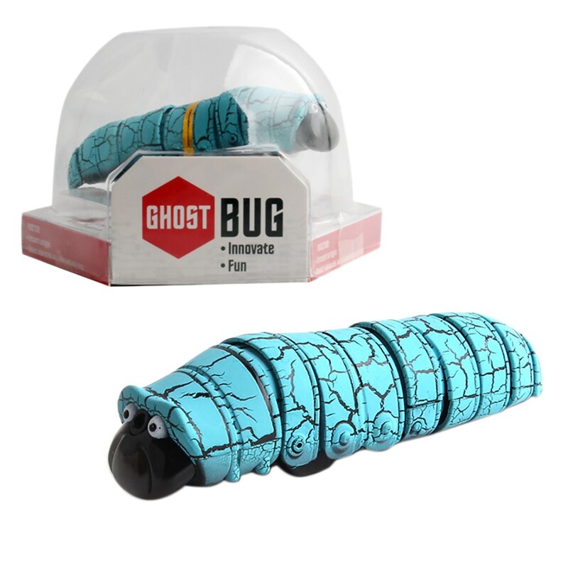 Infrared Remote Control Caterpillar Toy Funny Rc Animal Toy Novelty Gaggle Toy Tricky Toys Reptile Insect Electric: Blue