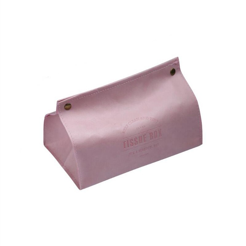 Car Tissue Box Pu Leather Material Tissue Box Nordic Car Rear Seat Tissue Storage Box Rectangular Car Tissue Box: Pink-BOX