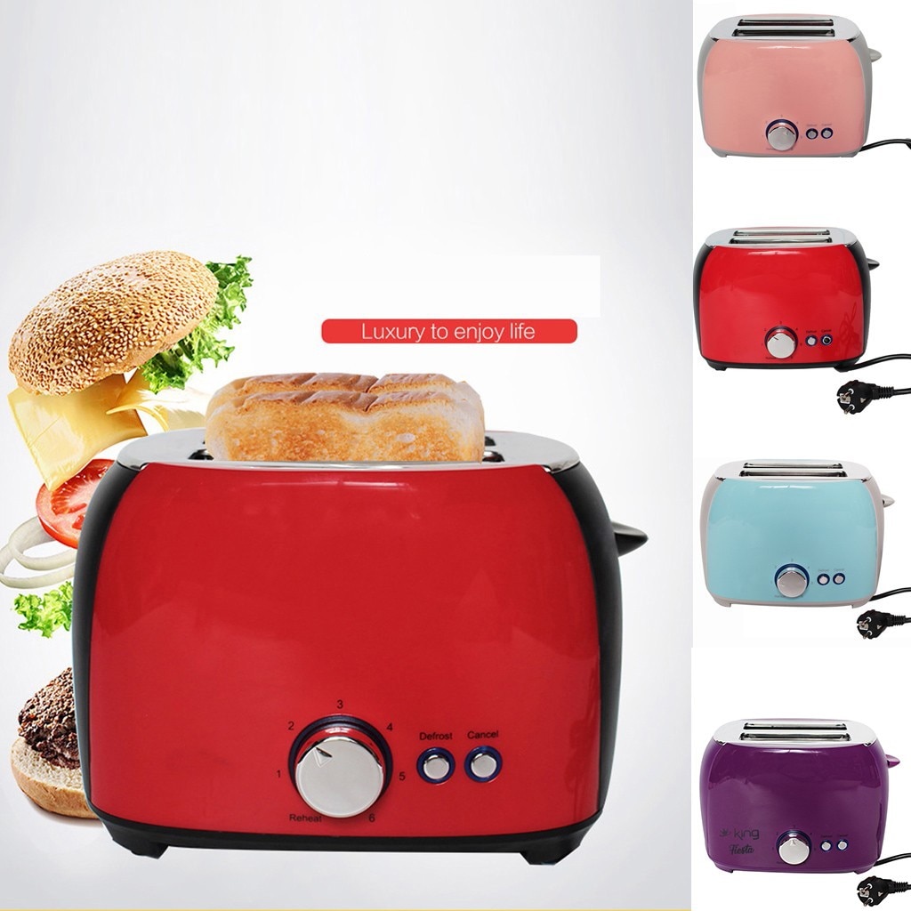 2 Slice Toaste Stainless Steel Toasters with Removable Crumb Tray for Bagels Keep Warm Defrost Slot Toaster