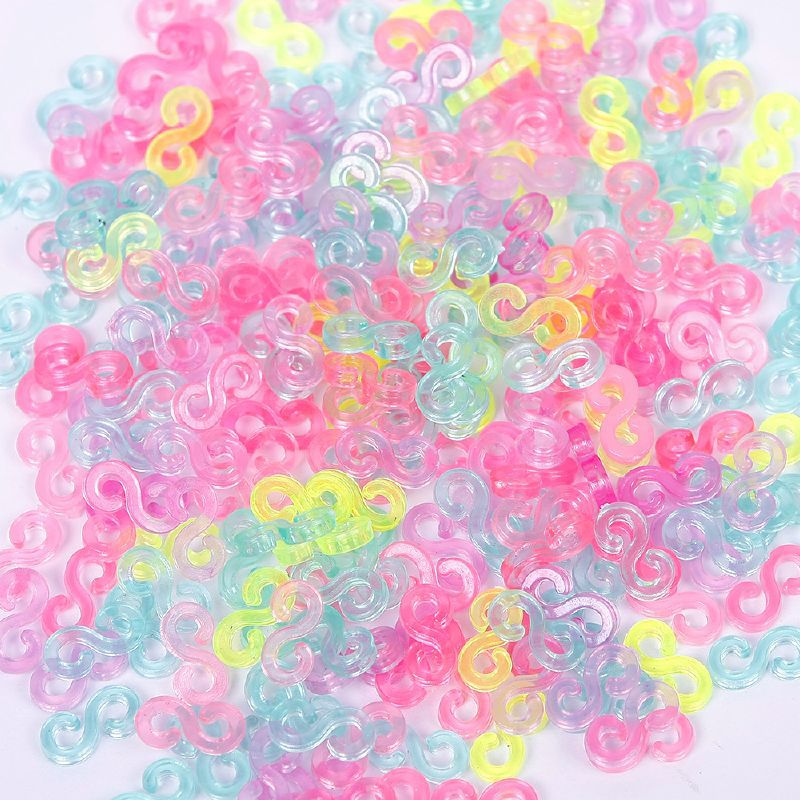 240pcs Child Mix Color S-Clips Rubber Loom Bands Bracelet Making DIY Tool Bracelets #61332