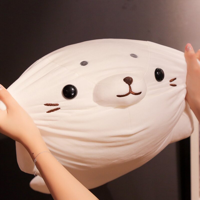 Leuke Zachte Spons Seal Knuffel Creatieve Simulatie Veer Katoen Marine Dier Kussen