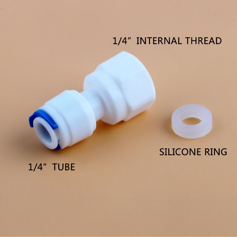 1/4" Internal thread to 1/4" Tube Pressure gauge adapter straight Quick Connect RO Water internal diameter 12.5MM Tube Fitting